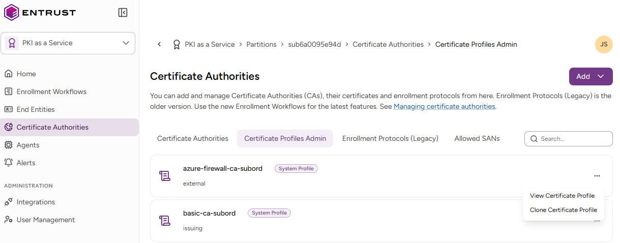 Clone Certificate Profile